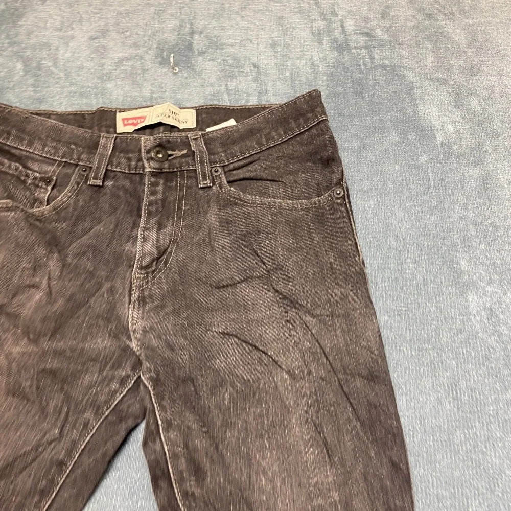 VTG Levi's 510 Jeans Boys 16 Reg 28x28 Black Denim Cotton Stretch Super Skinny